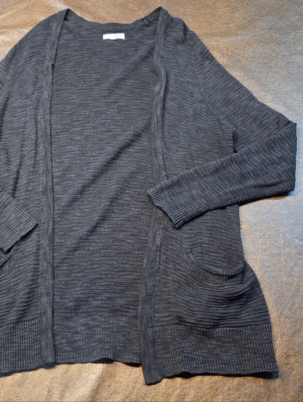 Ribbed Cotton Blend Cardigan
